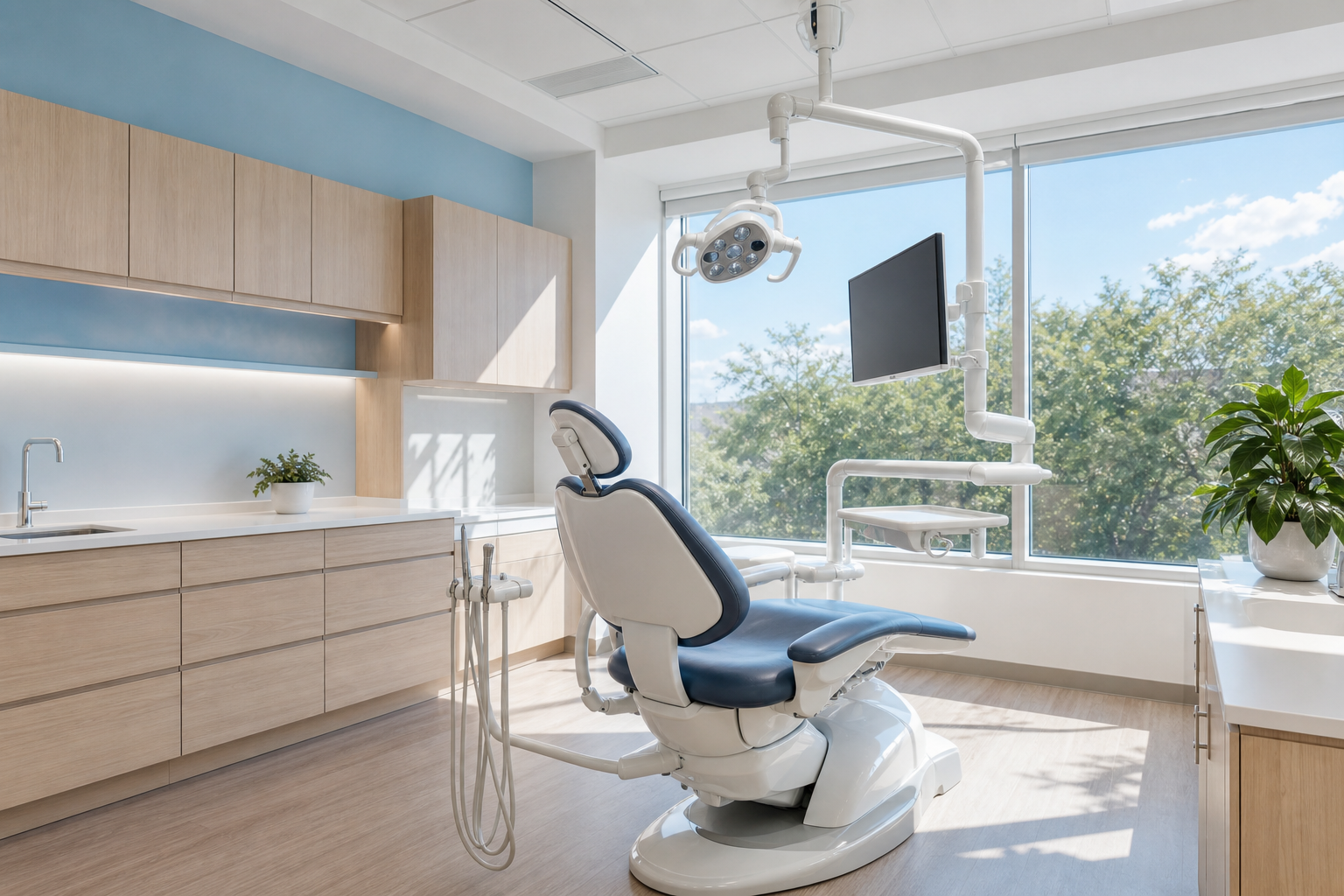Bright modern dental treatment room